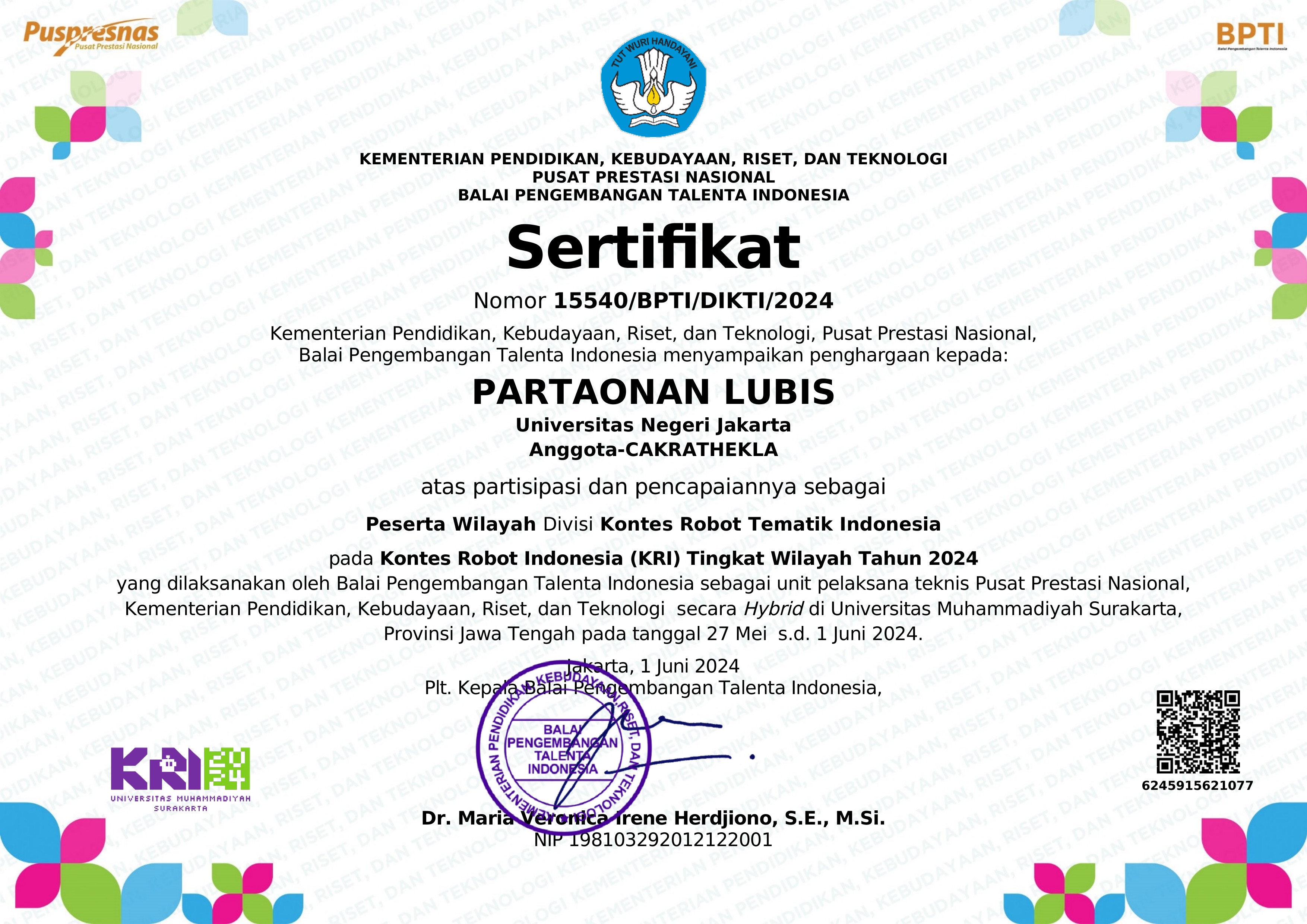 Regional Participant – KRI 2024