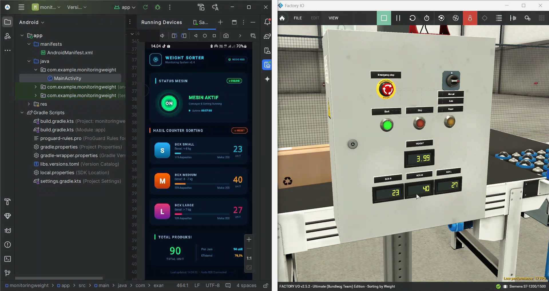 PLC-Based Weight Sorting Automation with Mobile HMI